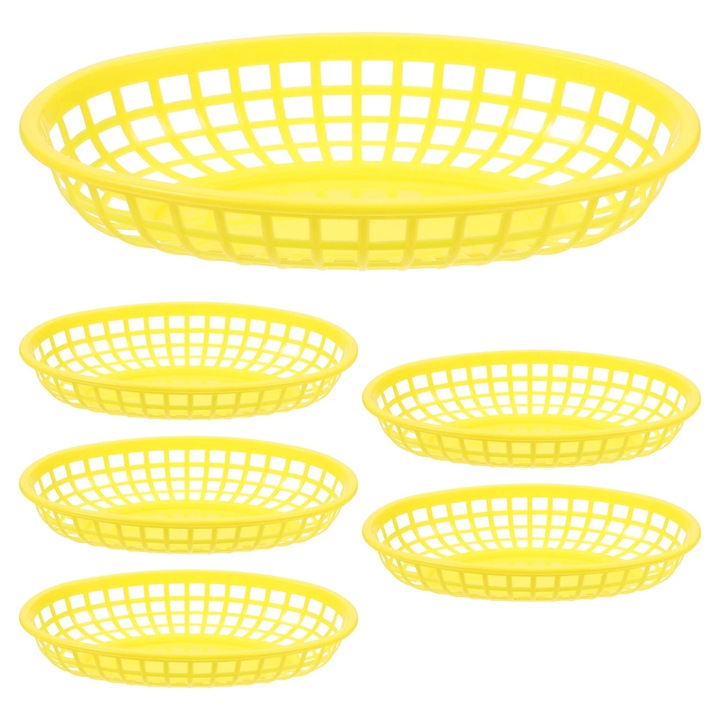 Cosuri plastic YANYXR set 6 buc galben 24x15.5x4.5cm multifunctionale