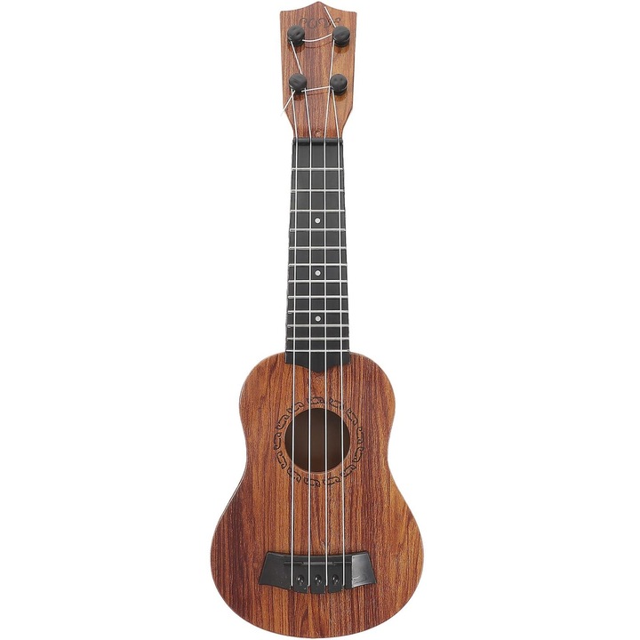 Gyermek ukulele, műanyag, többszínű, 37x9.6x3cm, pengetővel együtt