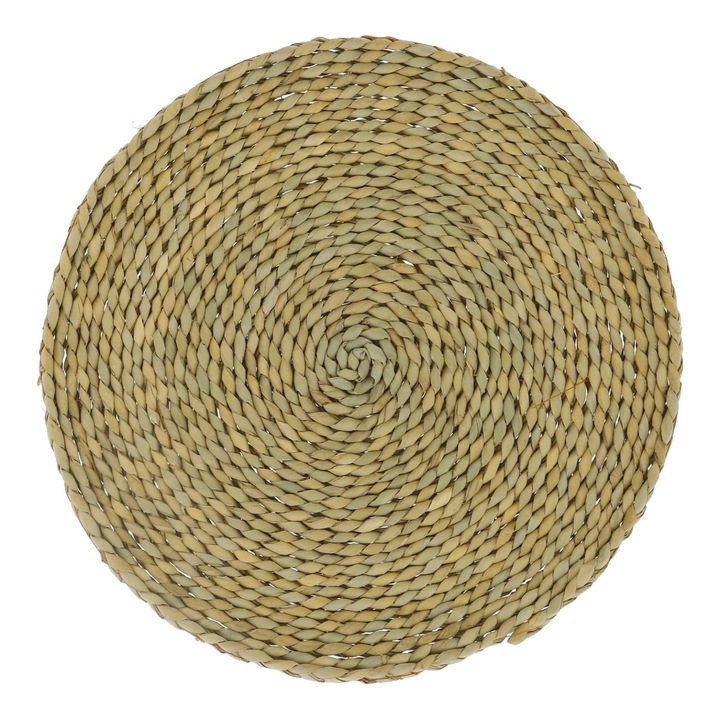 Perna rotunda din stuf, 40x40cm, natural, grosime 1.5cm