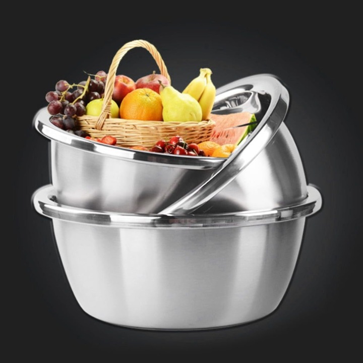 Boluri de amestecat inox set 3 buc 1.5L 22x9.5cm mediu