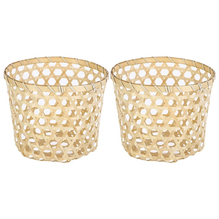 Cos de fructe YANYXR bambus 20x20x17cm set 2 bucati