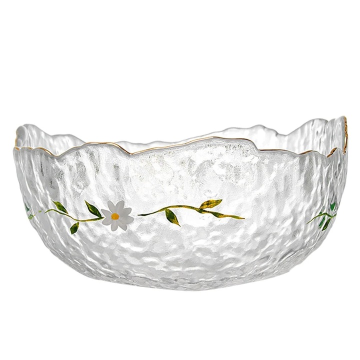 Bol salata YANYXR, model margarete, transparent, 16x16cm