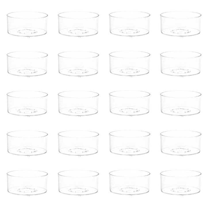 Set 20 recipiente plastic pentru lumanari DIY 3.8x1.8cm