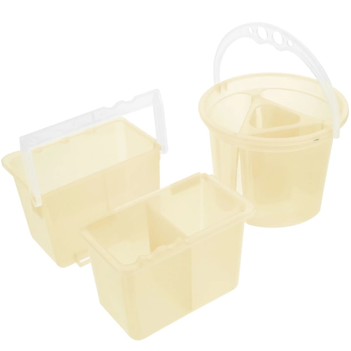 Set 2 suporturi pentru pensule YANYXR multifunctionale galben deschis 13.5x11.5x9.5cm