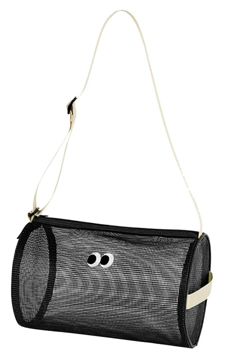 YANYXR sporttáska, nagy kapacitású, légáteresztő háló, fekete, 50x20cm