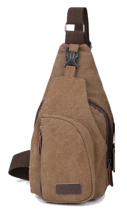 Rucsac panza YANYXR, unisex, maro, 30x45cm
