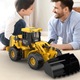 Buldozer de jucarie galben, plastic, 30x12x12cm, set constructii pentru copii 3+ ani