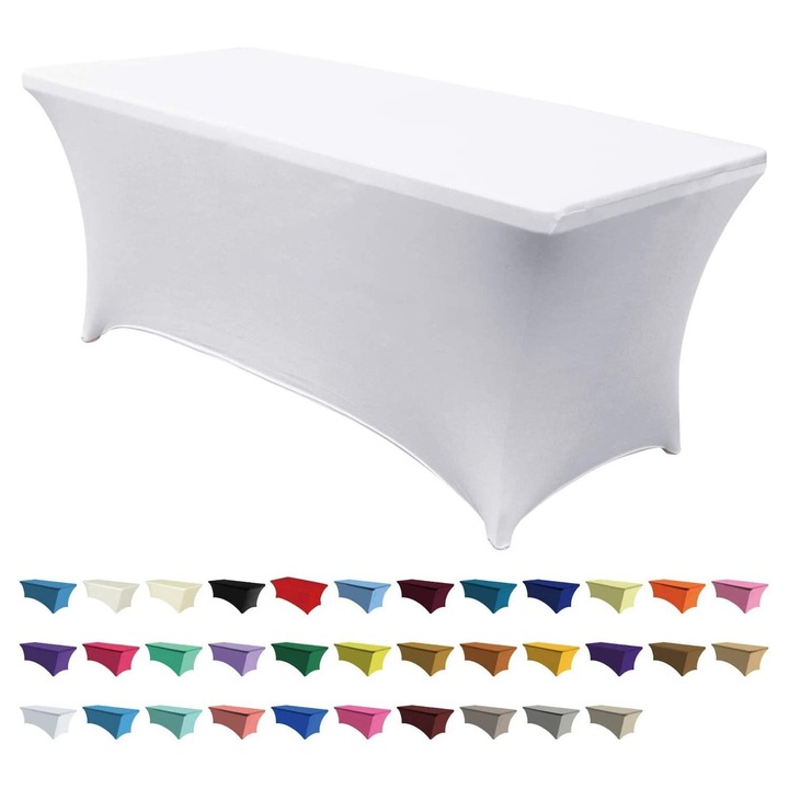 Téglalap alakú asztalterítő 4ft spandex, rugalmas, strapabíró, fekete, 122x60x75cm