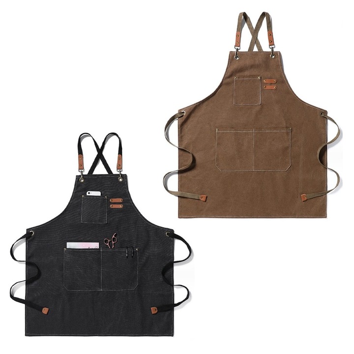 Set 2 sorturi bucatar unisex, reglabil, bumbac, multicolor, 68x76cm