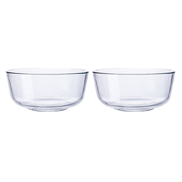 Bol salata set 2, acrilic premium, rezistent, transparent, 24x12cm