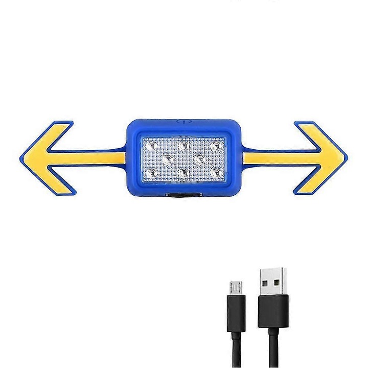 Kerékpár irányjelző lámpa távirányítóval, 6 mód, kék, USB, vízálló