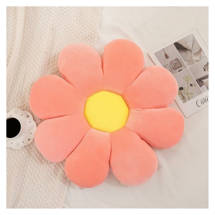 Perna decorativa floare, roz, 40x40cm