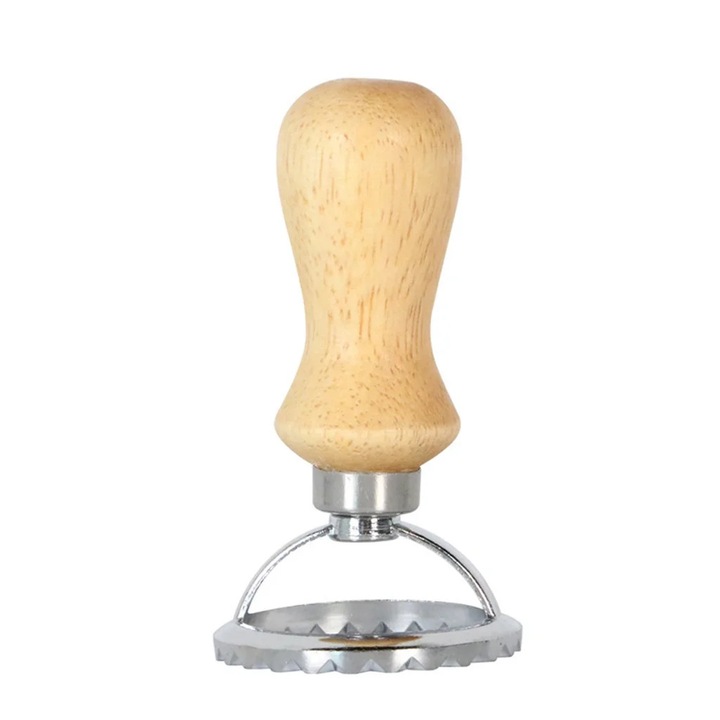 Masina manuala pentru taiat paste YANYXR, model pentru ravioli, inox, maner lemn, 1 set