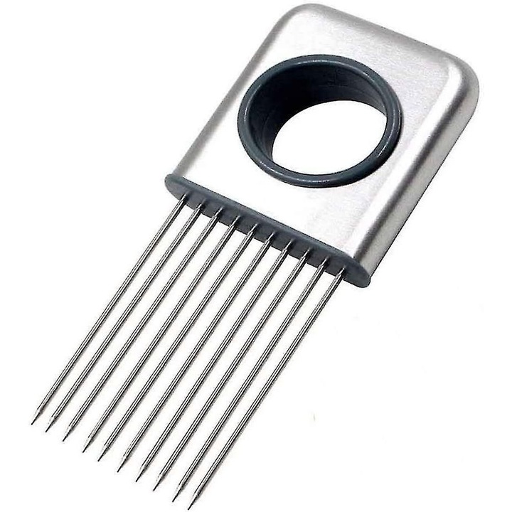 Suport pentru ceapa si legume, taietor inox, 13.5x6.5x2cm, argintiu