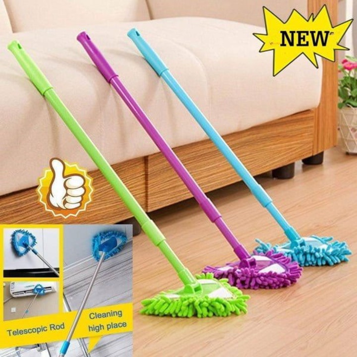 Mop triunghiular reglabil 54-90cm chenille multicolor