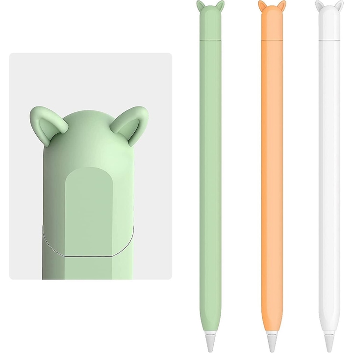 Husa silicon pentru Apple Pencil 2nd Generation set 3 buc multicolor 0.35mm