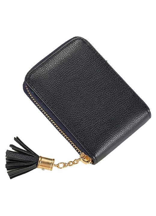 Portofel dama mic capacitate mare piele PU negru 10x7cm