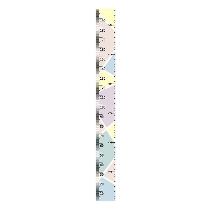 Grafic de crestere pentru copii, lemn si panza, macaron, 200x20x1cm