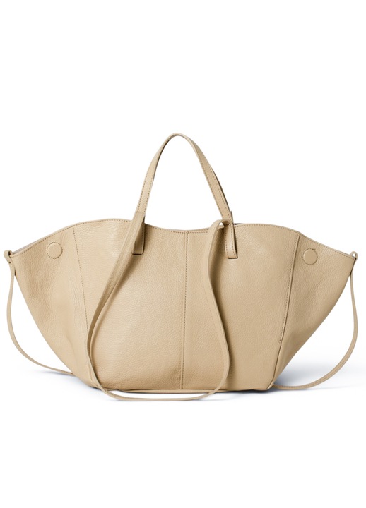 Geanta dama Moranti piele naturala bej 23x26x13.5cm clasica