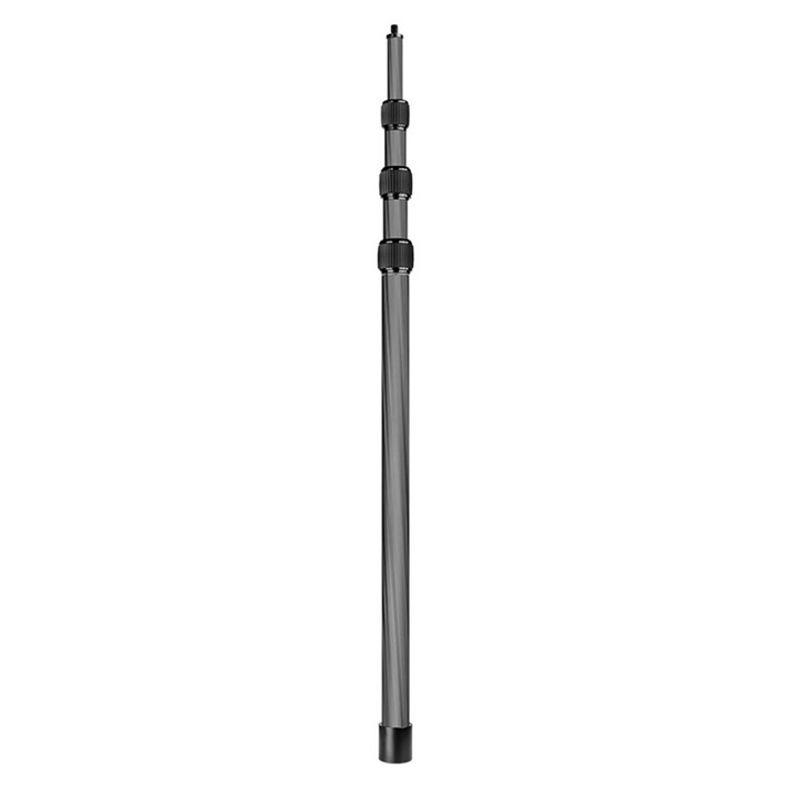 Brat microfon extensibil 4 sectiuni, fibra carbon, negru, 45.5x155cm