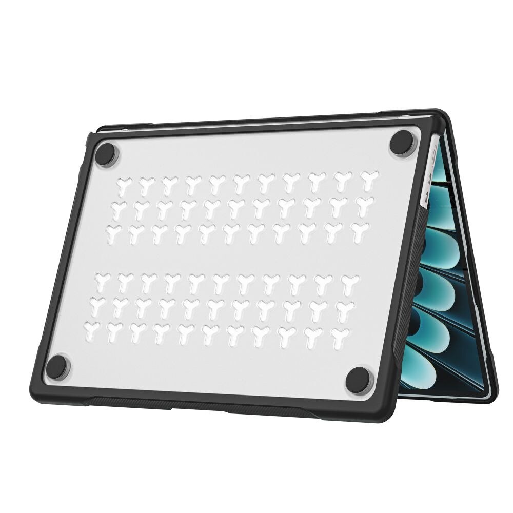 Carcasa laptop Tech-Protect Velar compatibila cu MacBook Air 15, 2023-2026, Transparent / Negru
