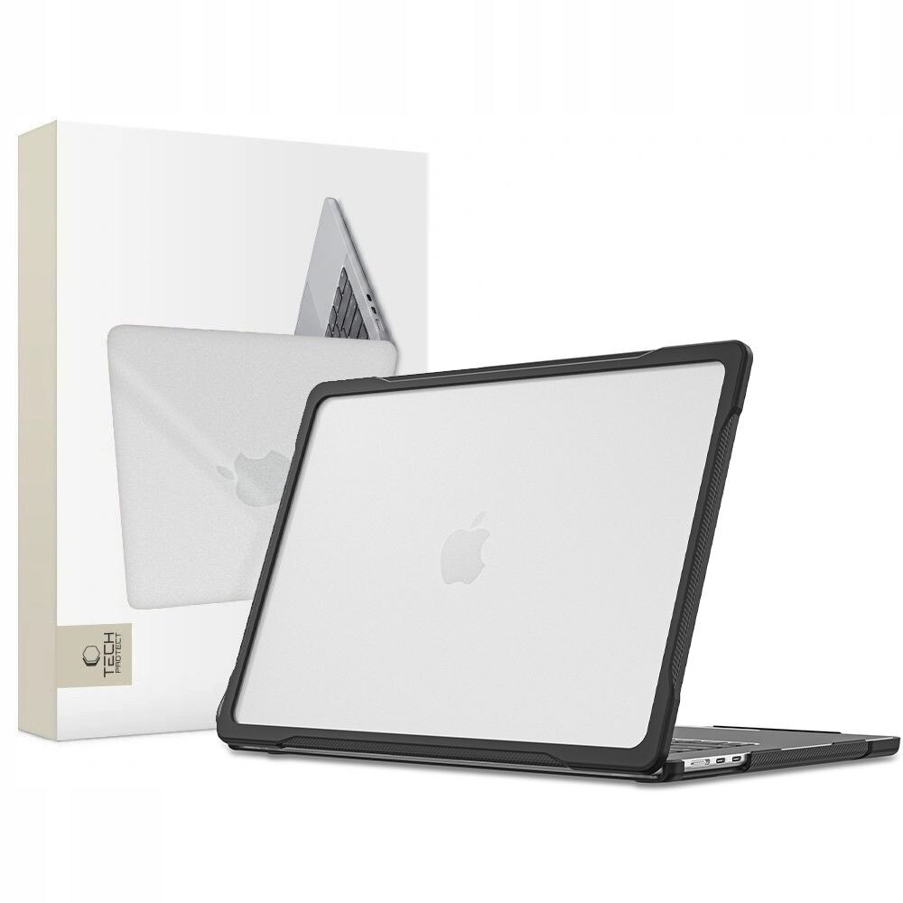 Carcasa laptop Tech-Protect Velar compatibila cu MacBook Air 15, 2023-2026, Transparent / Negru