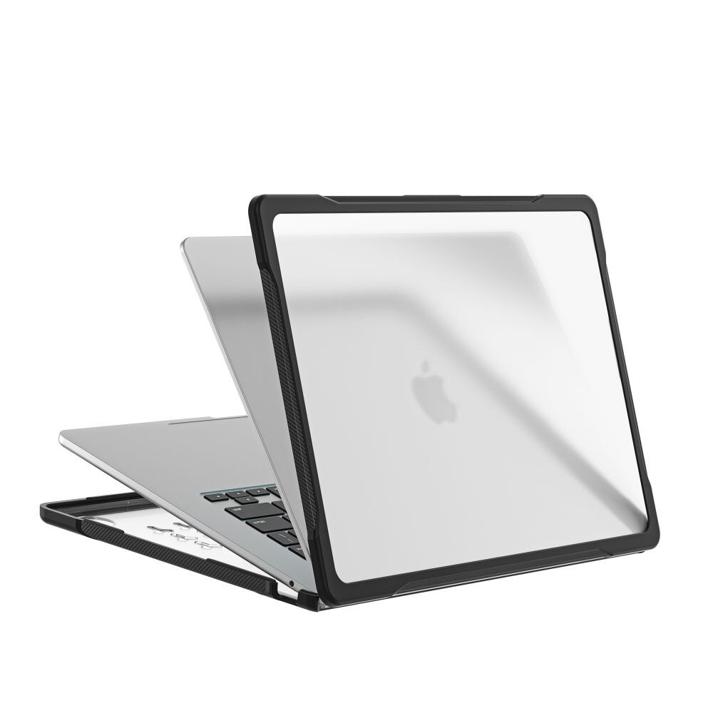 Carcasa laptop Tech-Protect Velar compatibila cu MacBook Air 15, 2023-2026, Transparent / Negru