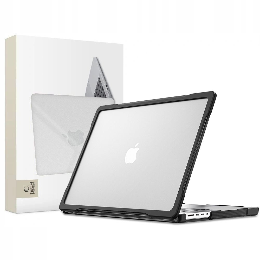 Carcasa laptop Tech-Protect Velar compatibila cu MacBook Pro 16, 2021-2026, Transparent / Negru