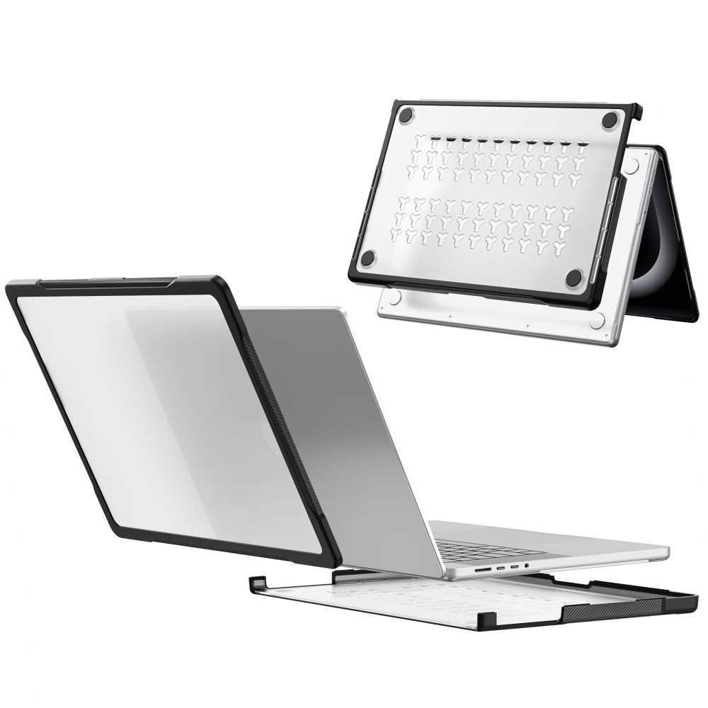 Carcasa laptop Tech-Protect Velar compatibila cu MacBook Pro 16, 2021-2026, Transparent / Negru