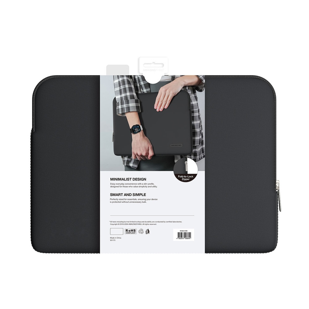 Husa AmazingThing Minimal BasicBag compatibila cu Macbook Neo 13 inch, Negru