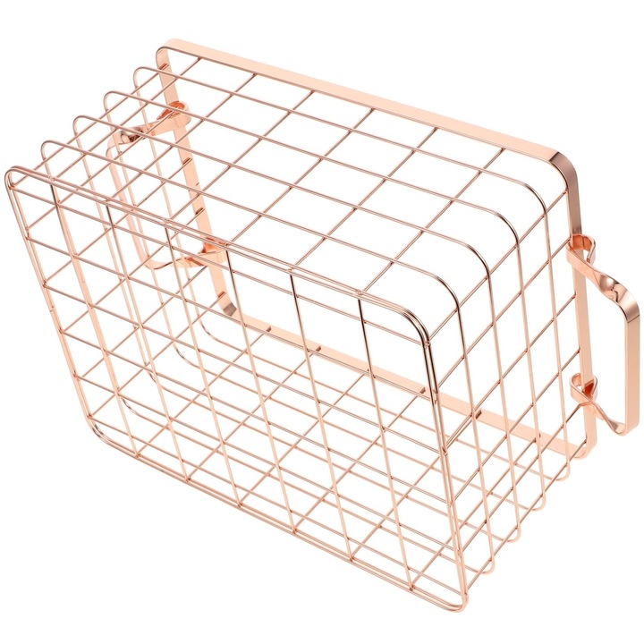 Cos metalic Nordic cu maner, depozitare, negru, 30x20x15cm
