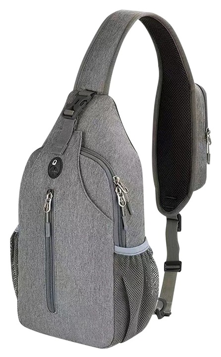 Rucsac piept YANYXR, usor, bretela unica, gri, 7x3.5x15 inch