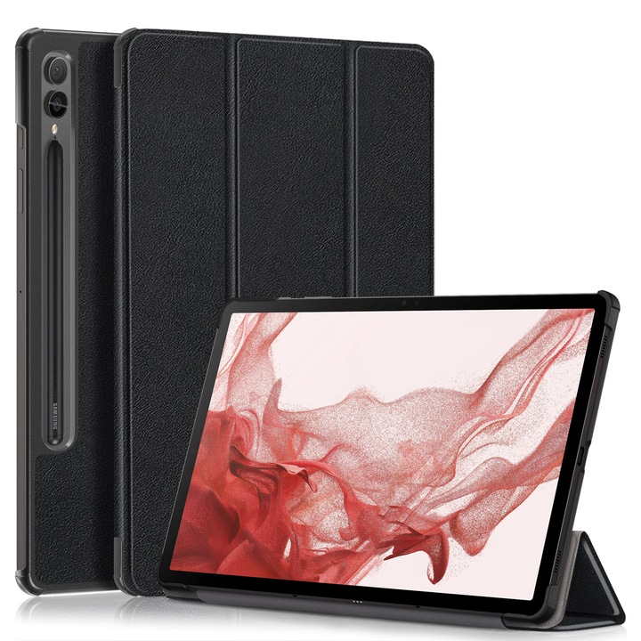 Husa de protectie premium Natty Pell, compatibila cu Samsung Galaxy Tab S9/S9 FE/S10 FE (SM-X710/SM-716B/SM-X718U) - Negru