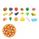 Set jucarii bucatarie 23 piese, fructe si legume, multicolor, 26x17x13cm