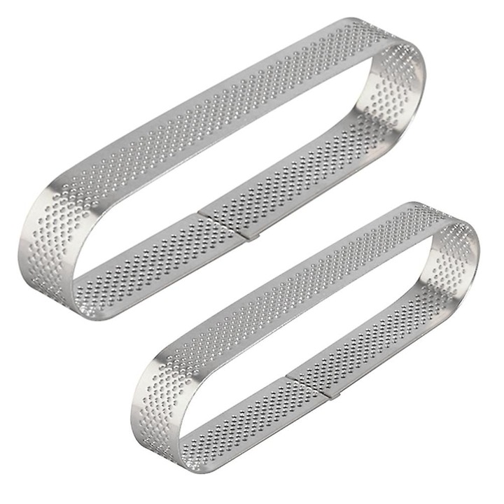 Set 2 forme prajituri inox, argintiu, 9.4x2.8x2cm si 11.9x3.5x2cm