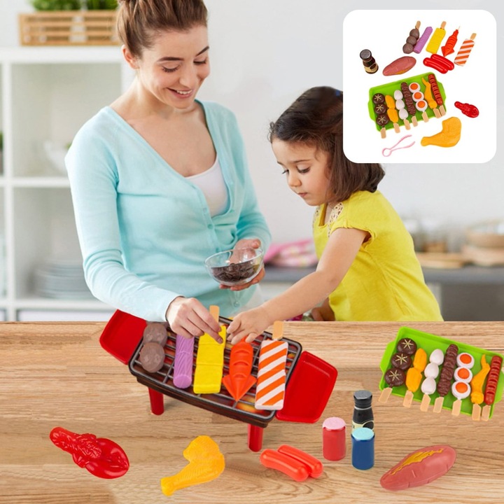 Set joaca gratar copii 19 piese multicolor 18.5x23.5x5cm