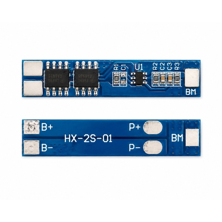 Lítium akkumulátor védelmi modul 2S 5A BMS, Túltöltés, Túlmerülés és Rövidzárlat elleni védelem
