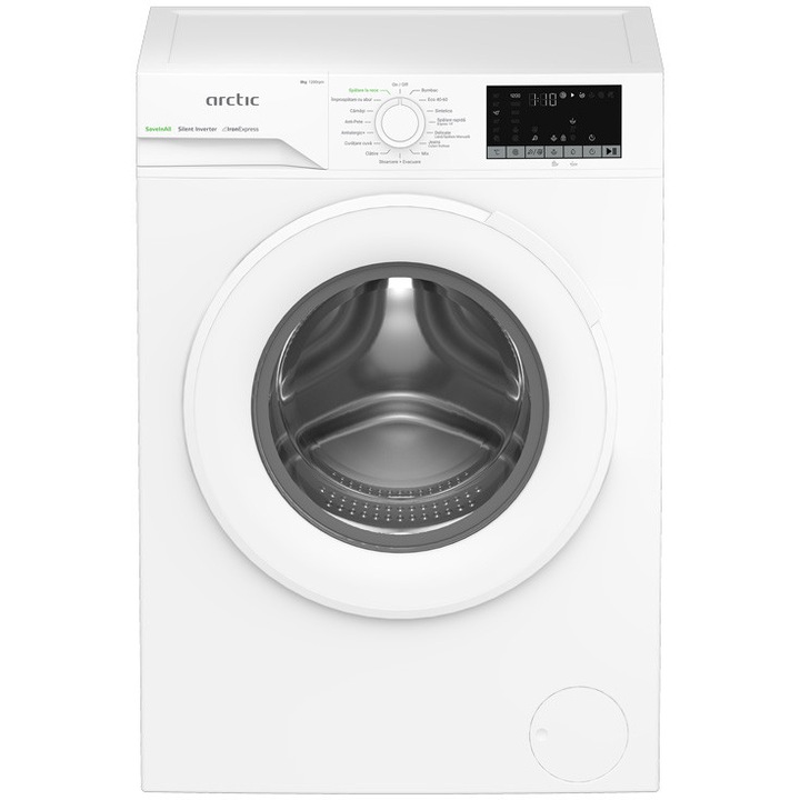 Masina de spalat rufe Arctic APLM2WFSU28211WS , 1200 RPM, 8 kg,Clasa A IronExpress, Improspatare cu abur, Alb
