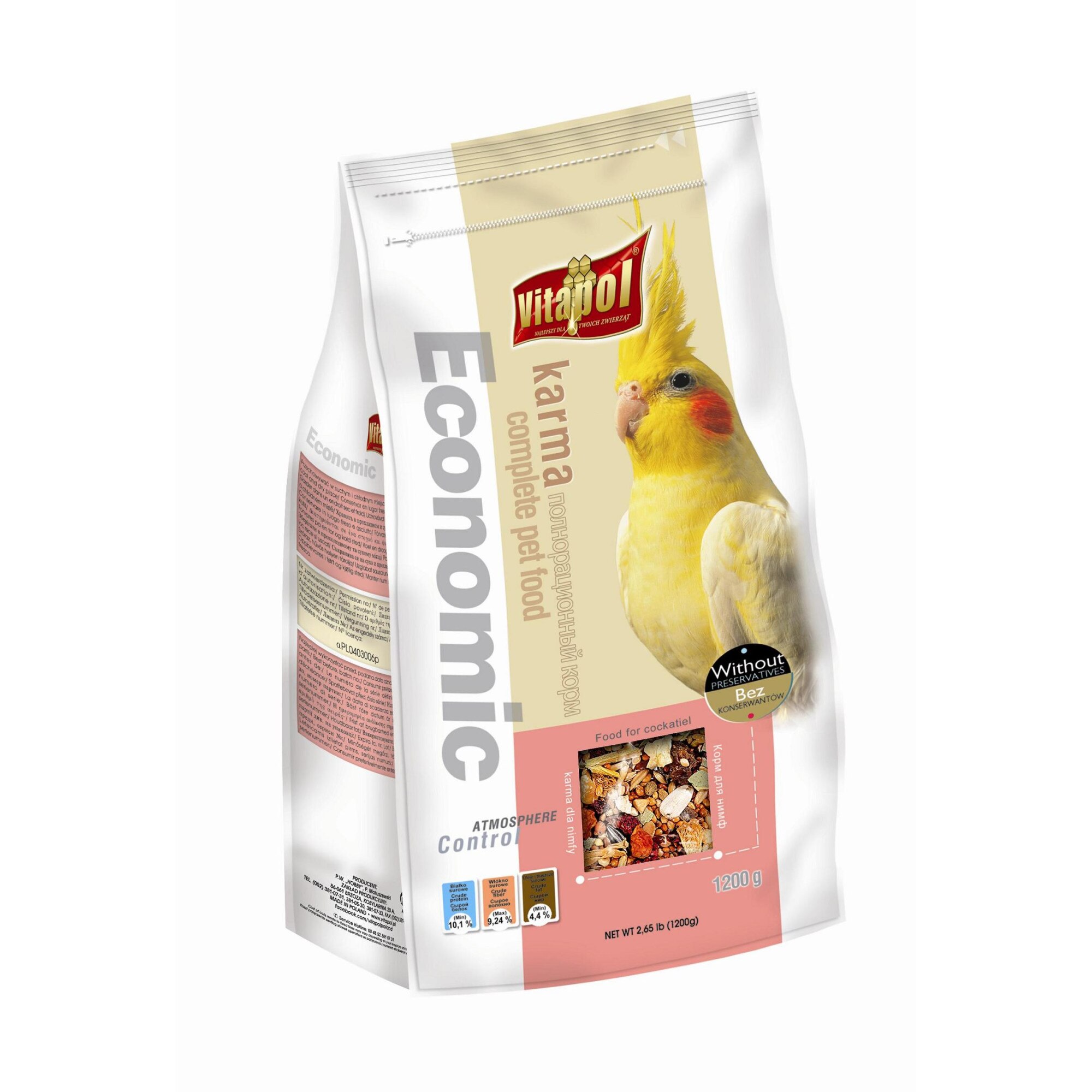 Hrana economica Vitapol pentru nimfe, 1,2 kg