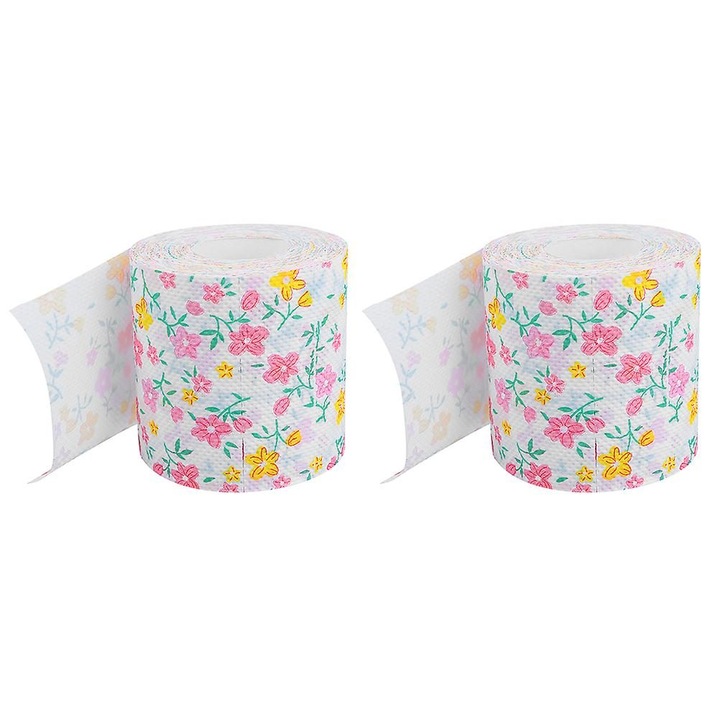 Set 2 role hartie igienica colorata imprimata 10.5x10.5x10cm