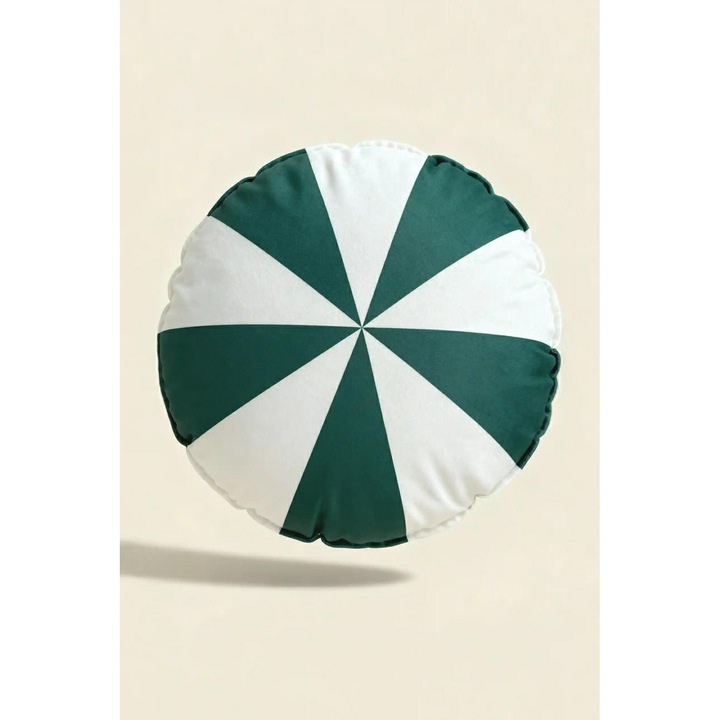 Perna decorativa de craciun, spod igły i nitki, candy, verde alb, 38x38 cm, velvet