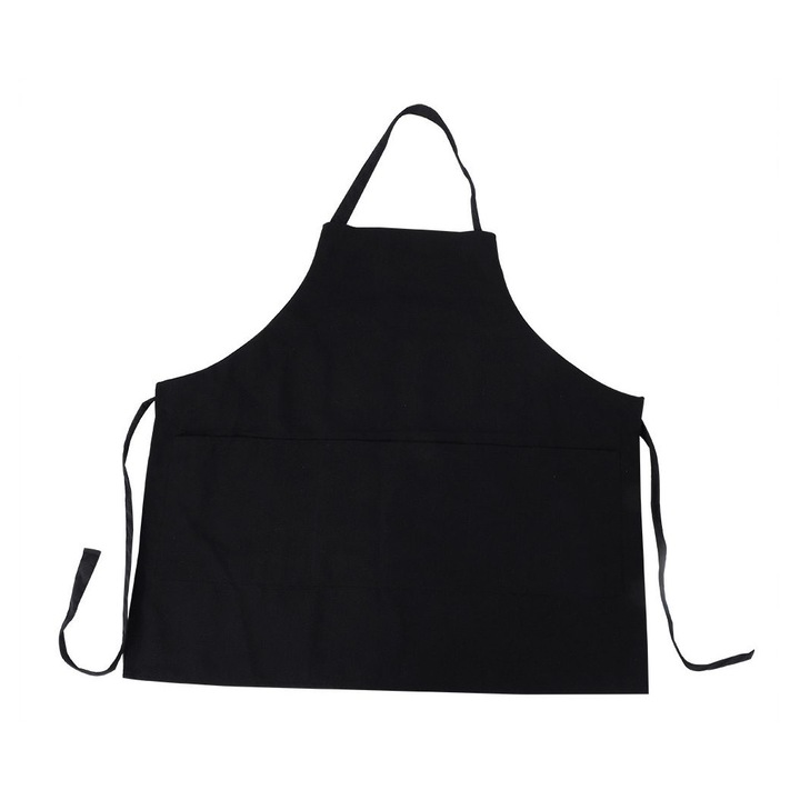Sort de bucatarie impermeabil, bumbac denim, buzunare, albastru, universal