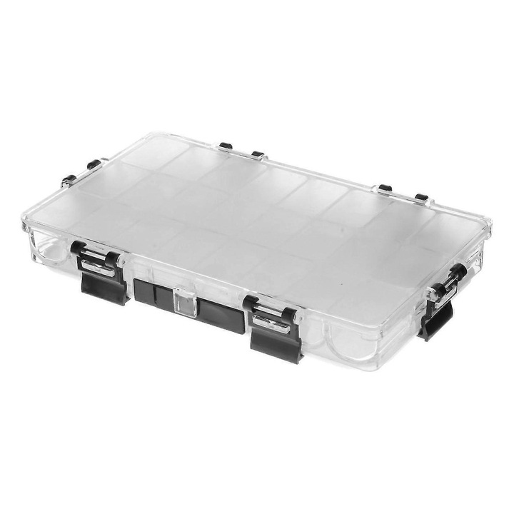 Cutie paleta pentru acuarele, plastic, etansa, 36 compartimente, transparent, 19.7x12.8x2.9cm