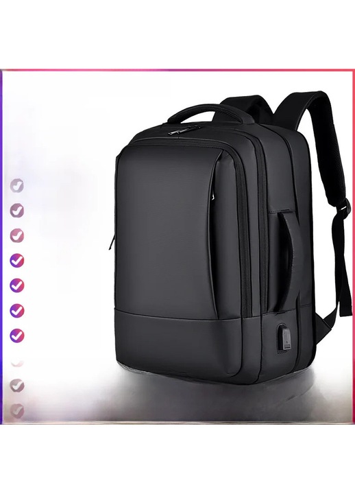 Rucsac YANYXR, capacitate mare, rezistent la apa, extensibil, gri, 17.3 inch