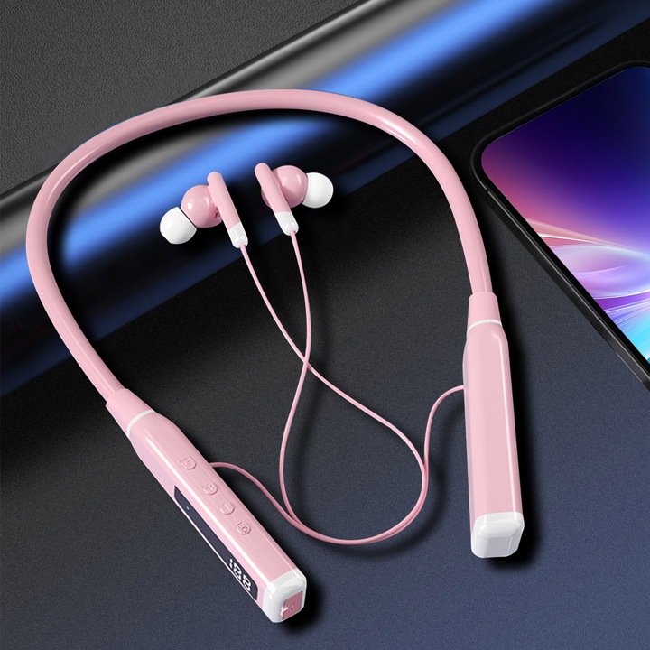 YANYXR Bluetooth 5.3 vezeték nélküli fejhallgató, zajcsökkentés, rózsaszín, 19x15cm
