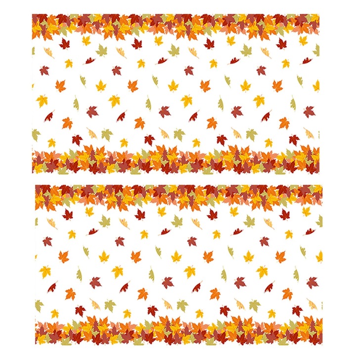 YANYXR BCS2900589 eldobható asztalterítő, őszi dekoráció levelekkel és tökökkel, műanyag, többszínű, 60×110 in (152×279 cm), 2 db-os szett
