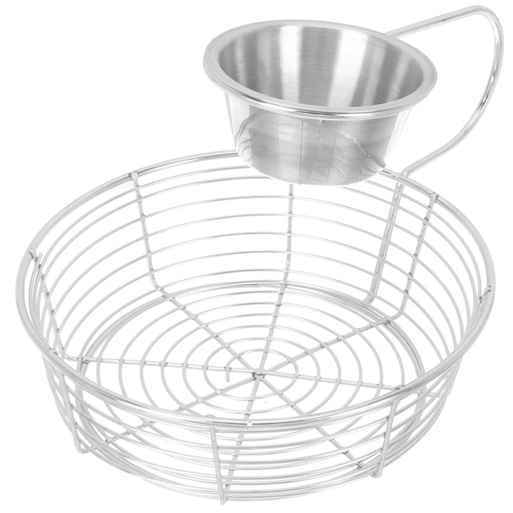 Cos servire YANYXR 22x17x5cm inox cu suport sos