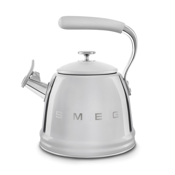 Smeg WKF01SS fütyülős teáskanna, 2.3 l, Indukciós, Hőálló fogantyú, Acél, Ezüst