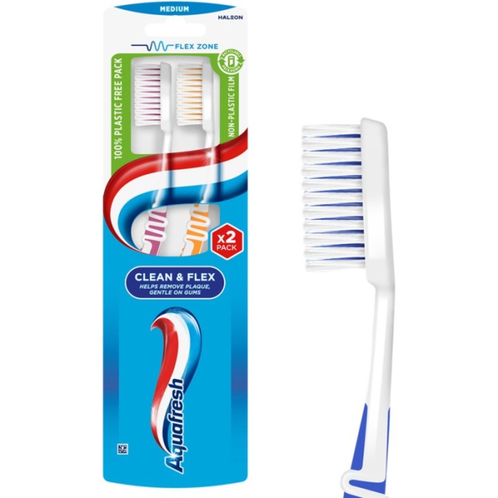 Periuta de dinti Aquafresh Clean&Flex set 2 buc