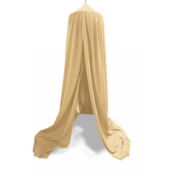 Baldachin pentru copii Ikonka Yellow Boho, tip cort tipi de suspendat, include set complet pentru montaj, inaltime totala 280 cm